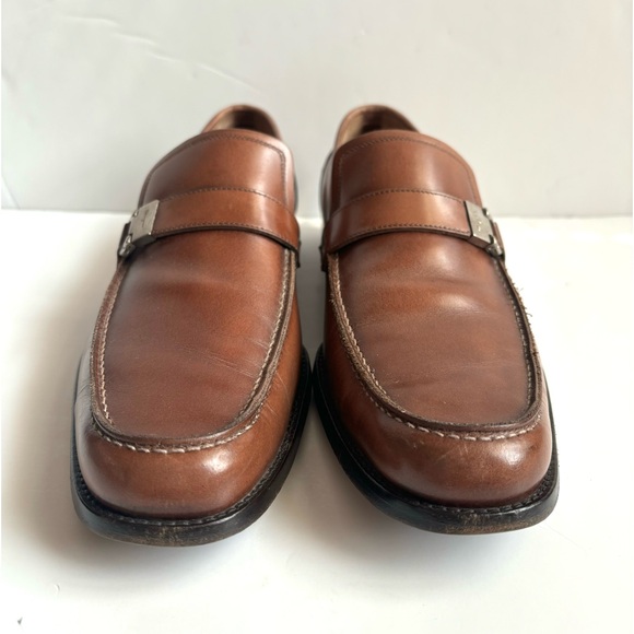 Salvatore Ferragamo Chestnut Brown Italian Leather Loafers Size 10.5 D - Picture 8 of 15
